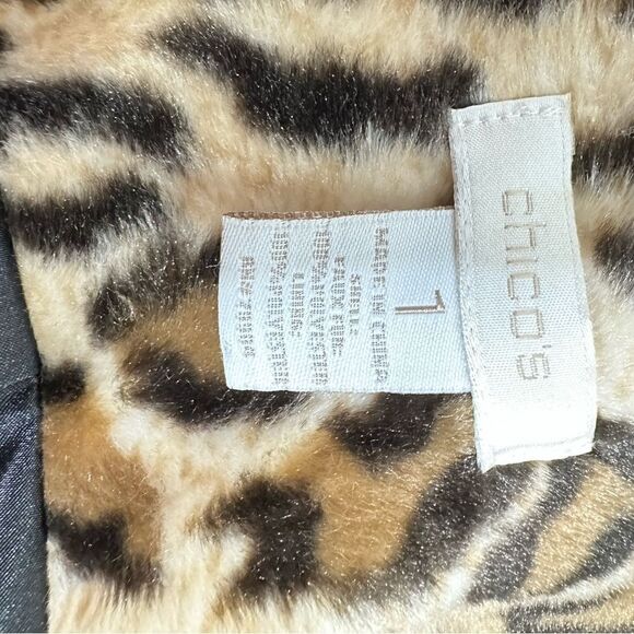 NEW Chico's Leopard Print Cropped Faux Fur Jacket | Size S - Picture 6 of 6